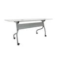 thumbnail image 1 of Lorell White Laminate Flip Top Training Table - For - Table TopWhite Top - Silver Base - 4 Legs - 23.60" Table Top Length x 72" Table Top Width - 29.50" Height - Assembly Required - 1 Each, 1 of 7