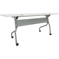 thumbnail image 1 of Lorell White Laminate Flip Top Training Table - For - Table TopWhite Top - Silver Base - 4 Legs - 23.60" Table Top Length x 72" Table Top Width - 29.50" Height - Assembly Required - 1 Each, 1 of 7