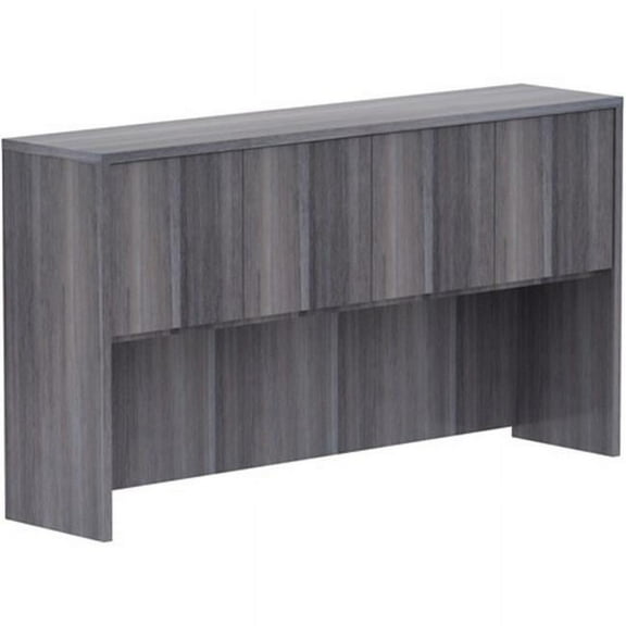Lorell 66 in. Charcoal Laminate Desking Hutch with Door