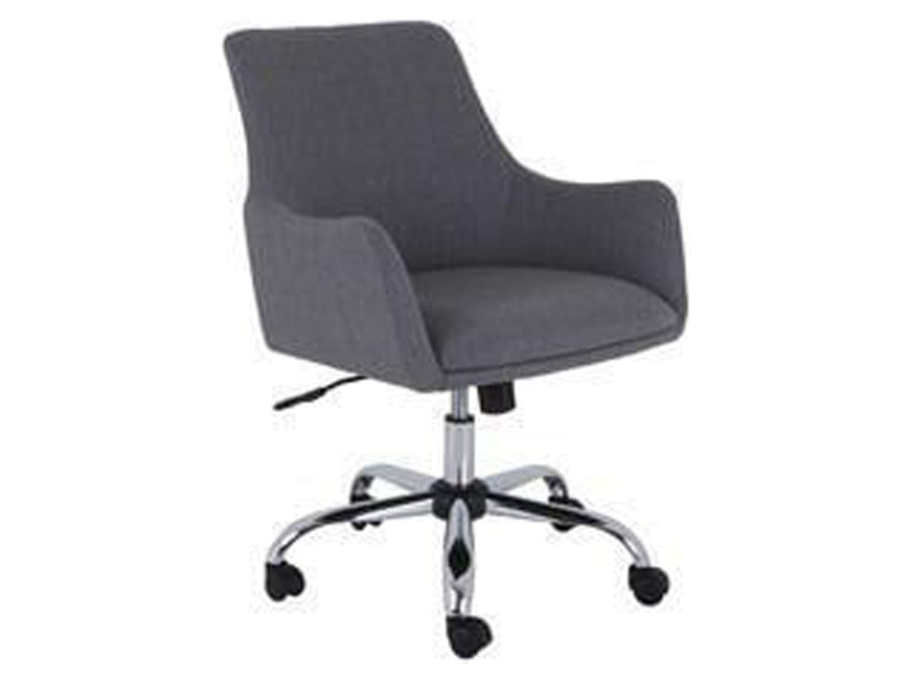Gray Fabric Mid-Century Modern Swivel Task Chair