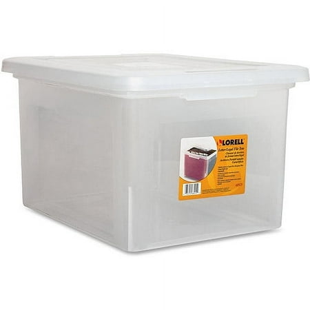 Lorell, LLR68925, Letter/Legal Plastic File Box, 1 Each, Clear
