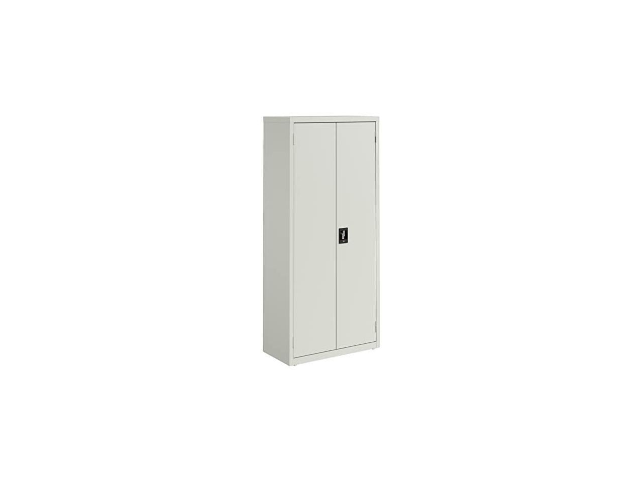 Light Gray Industrial Steel Slimline Storage Cabinet
