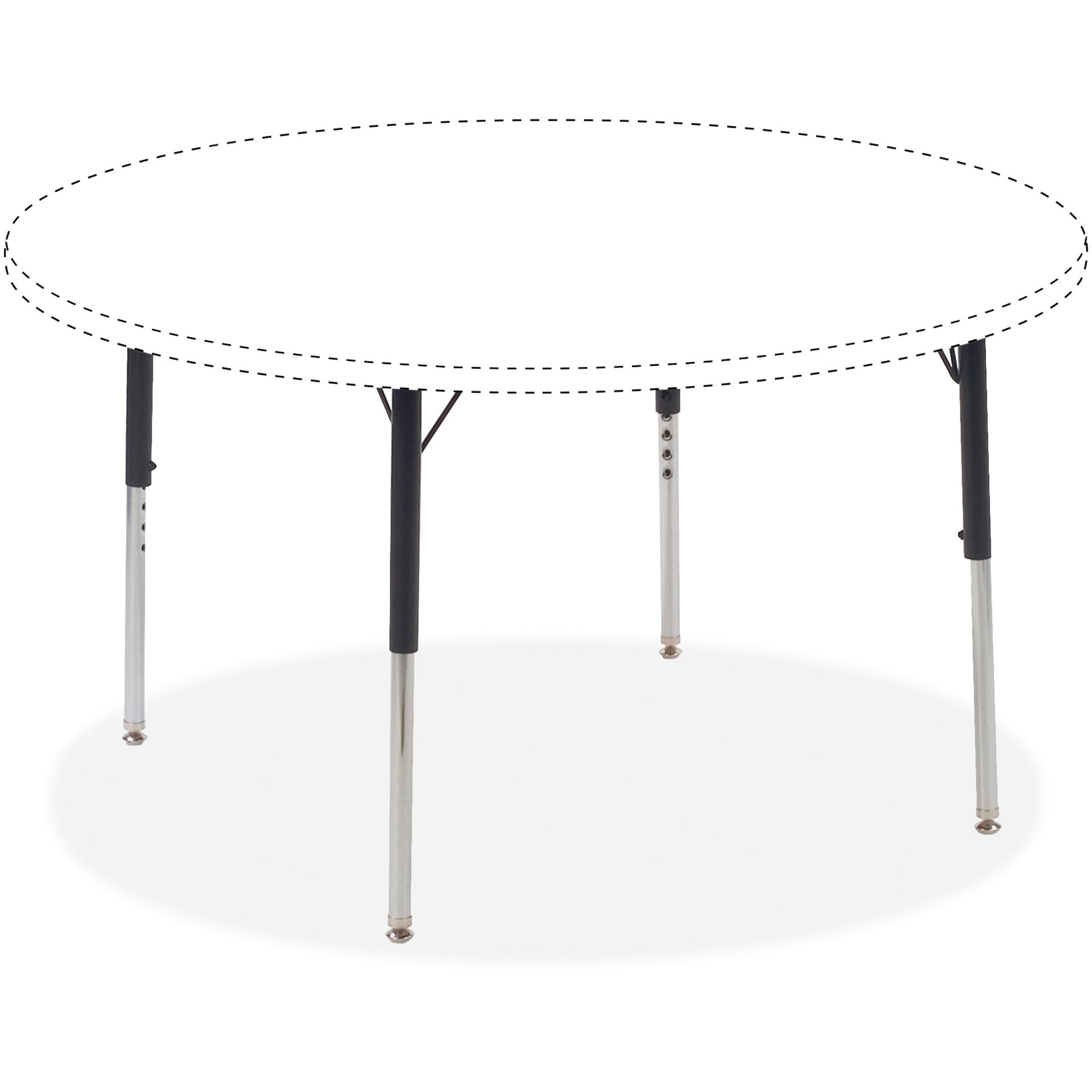 Lorell Activity Table Standard Height Adjustable Leg Kit - 30" Length X 1.1" Diameter - Black, Chrome