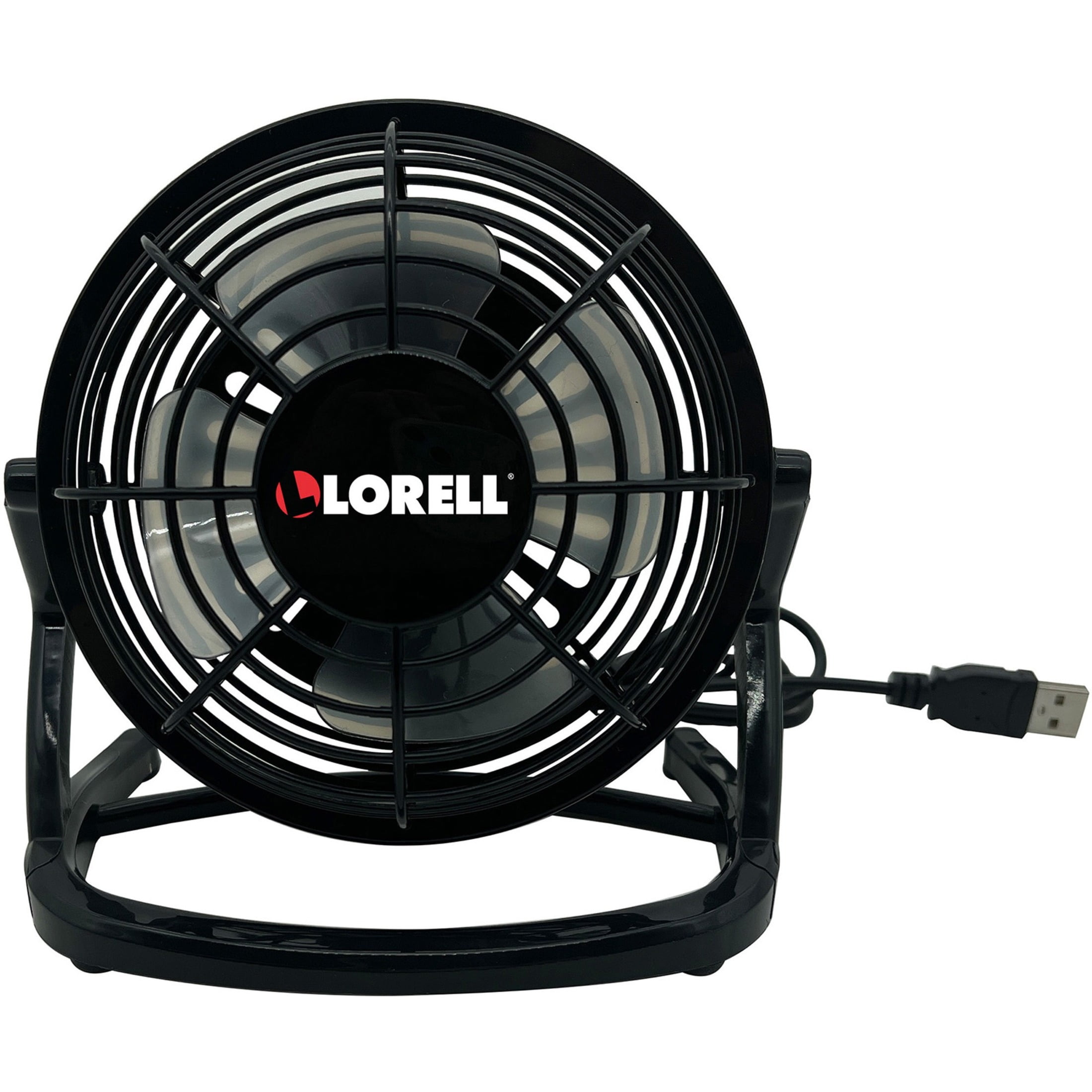 Compact Black USB-Powered Adjustable Desk Fan