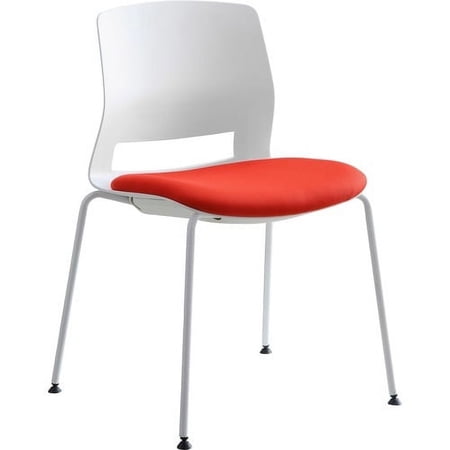 Lorell Arctic Series Stack Chairs - 2/CT Red Foam, Fabric Seat - White Back - Four-legged Base - 25" Length x 21.5" Width - 33" Height - 2 / Carton