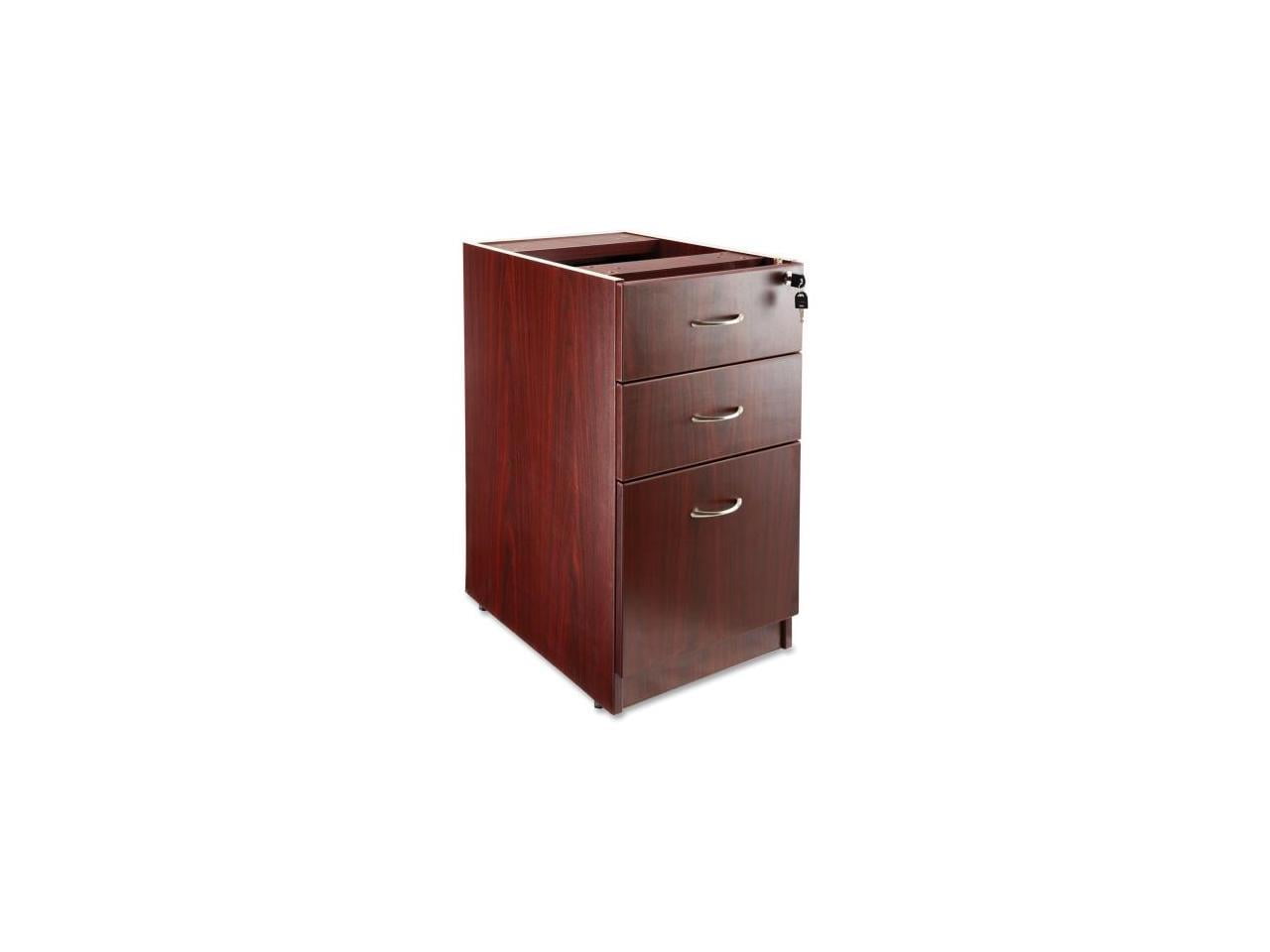Mahogany Laminate 3-Drawer Legal Size Pedestal File Cabinet