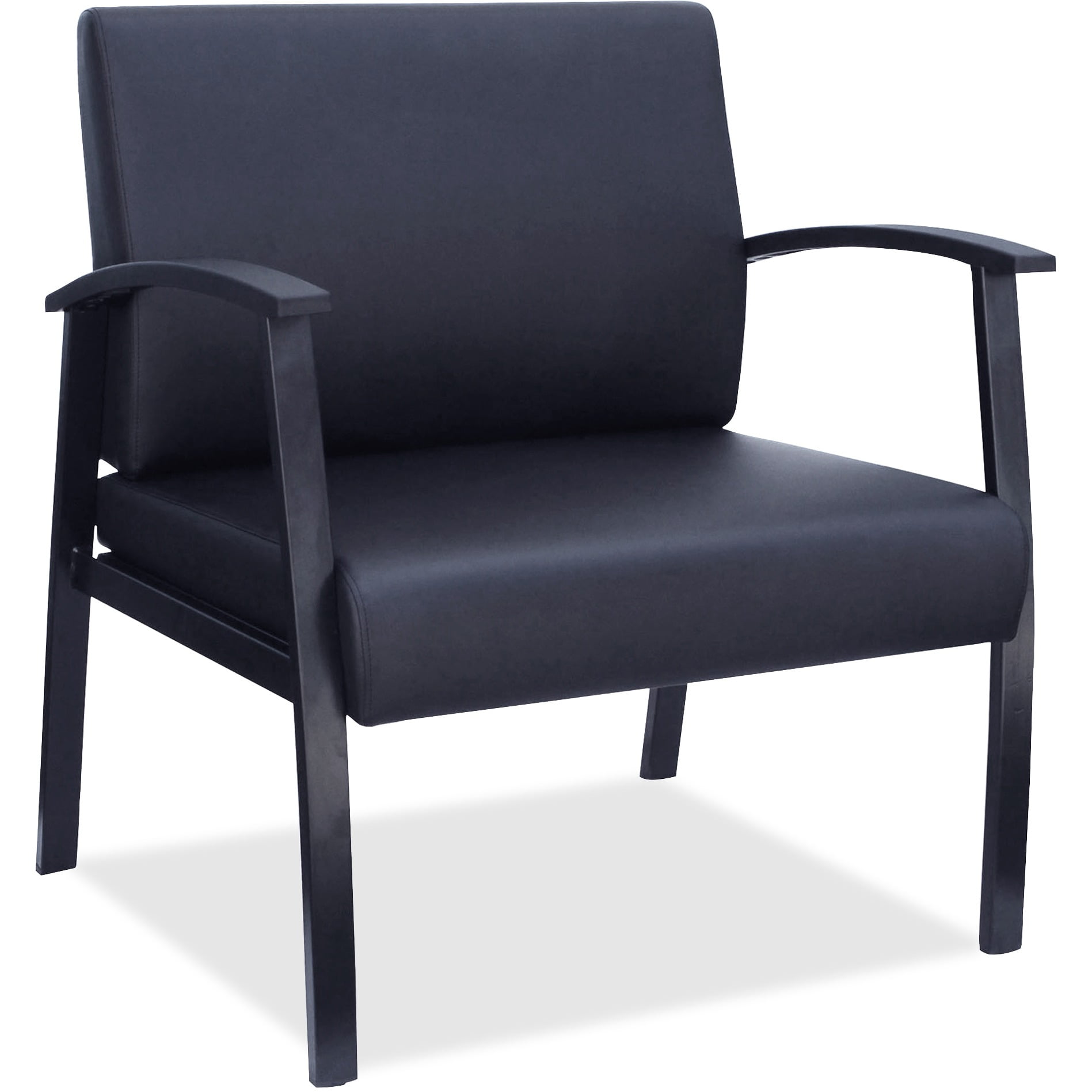 Elevate 450 lb Capacity Black Leather Swivel Guest Chair