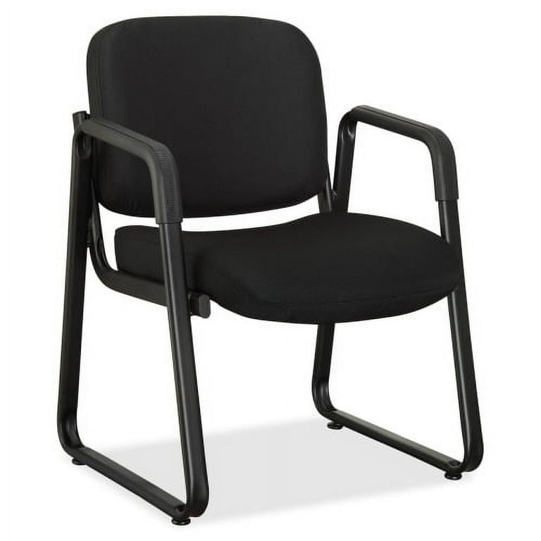 Lorell Mesh Back Guest Chair with Arms - Fabric Seat - Plastic Frame - Four-legged Base - Black - Armrest - 1 Each Lorell Mesh Back Guest Chair with Arms - Fabric Seat - Plastic Frame - Four-legged Base - Black - Armrest - 1 Each