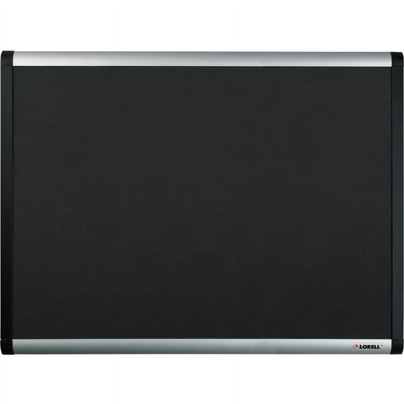 Lorell Black Mesh Fabric Covered Bulletin Boards - 36" Height x 24" Width - Fabric Surface - Black Anodized Aluminum Frame - 1 Each | Bundle of 5 Each