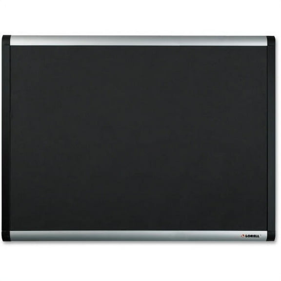 Lorell Black Mesh Fabric Covered Bulletin Boards 48" Height x 72" Width - Fabric Surface - Black Anodized Aluminum Frame - 1 Each