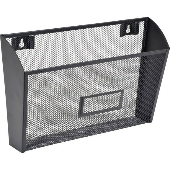 Lorell Black Mesh Wire Wall Pocket - 6.6" Height x 12.6" Width x 4.8" Depth - 1 Each | Bundle of 2 Each