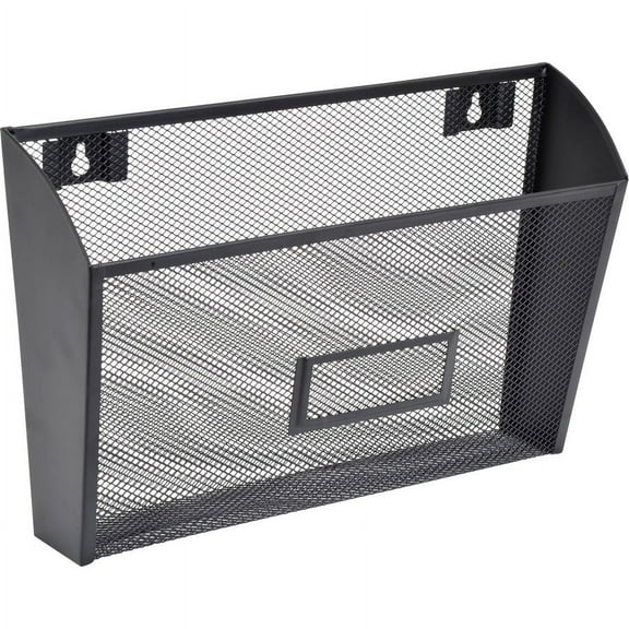 Lorell Black Mesh Wire Wall Pocket - 6.6" Height x 12.6" Width x 4.8" Depth - 1 Each | Bundle of 5