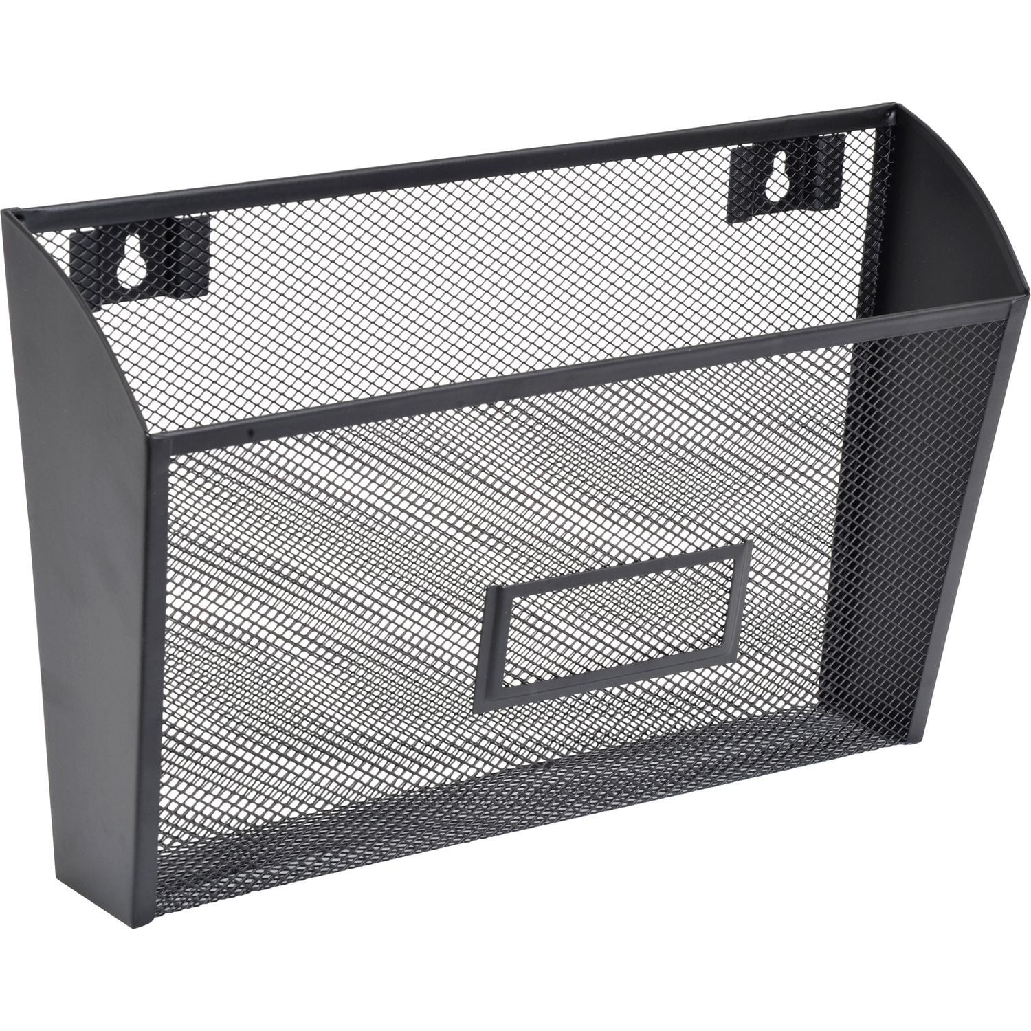 Black Powder-Coated Steel Mesh Wall File Pocket