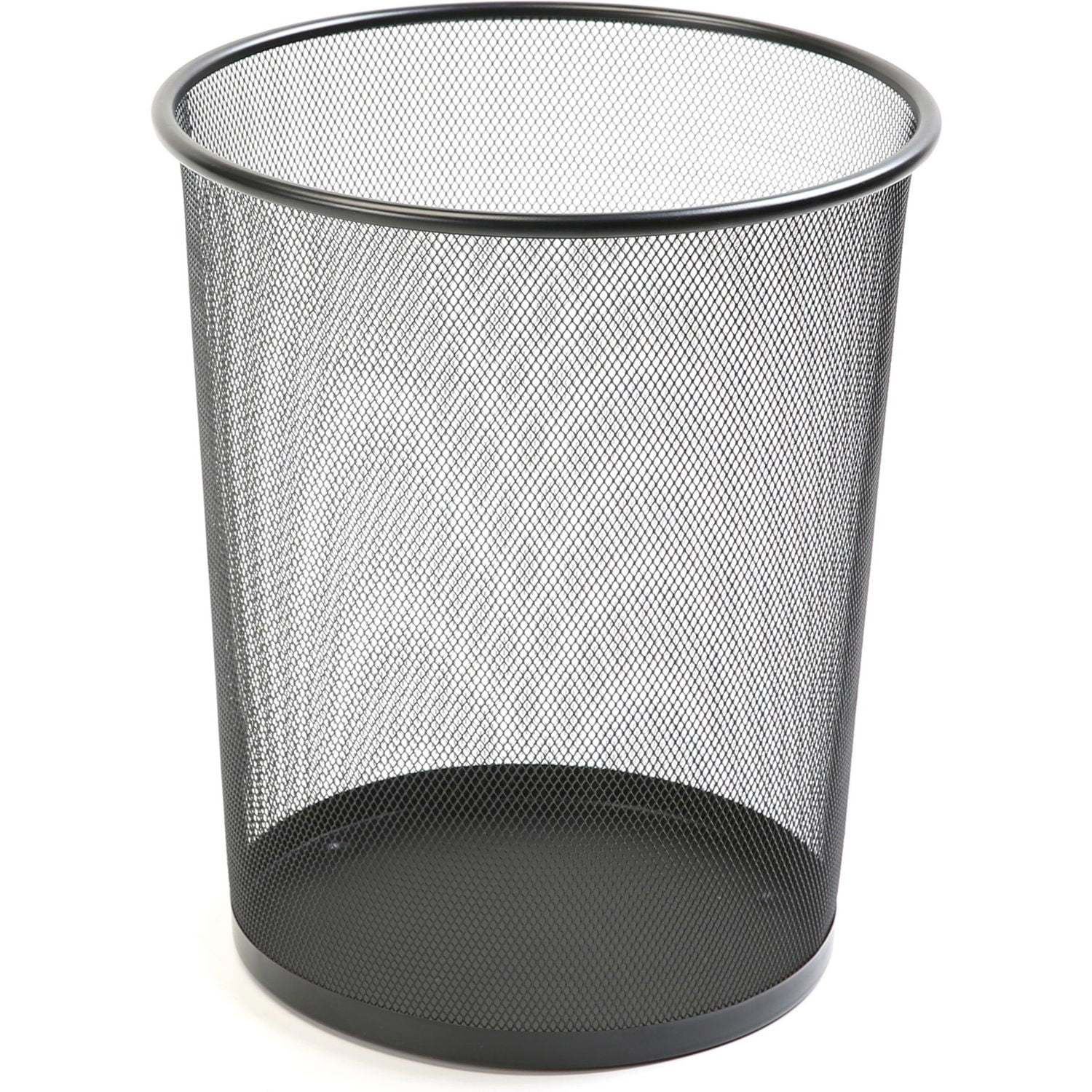 Black Steel Mesh Round Office Waste Bin