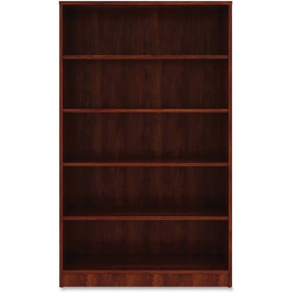 Cherry 60" Adjustable 5-Shelf Bookcase with Laminate Finish