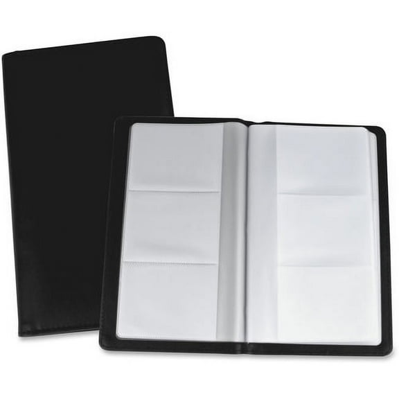 Lorell Business Card Storage Holder - 0.7" x 4.8" x 7" x - Vinyl, Plastic - 1 Each - Black, Clear | Bundle of 10 Each