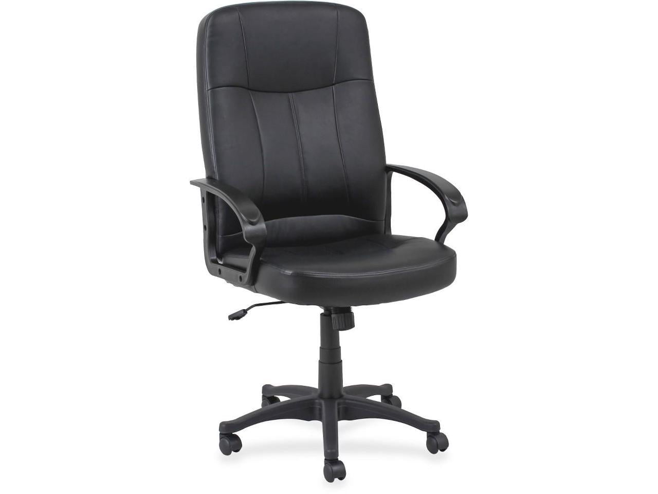 Classic Black Leather High-Back Executive Swivel Chair