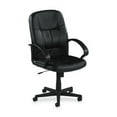 thumbnail image 1 of Lorell, Chadwick Managerial Leather Mid-Back Chair, 1 Each, Black, 1 of 10
