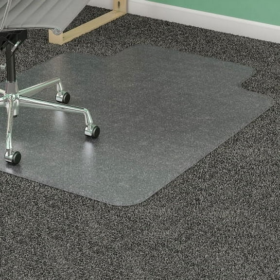 Lorell Chair Mat for Medium Pile Carpet, Rectangular with Lip