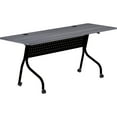 thumbnail image 1 of Lorell Charcoal Flip Top Training Table Charcoal Rectangle, Melamine Top - Black Four Leg Base - 4 Legs - 72" Table Top Width x 23.60" Table Top Depth - 29.50" Height - Melamine, 1 of 6
