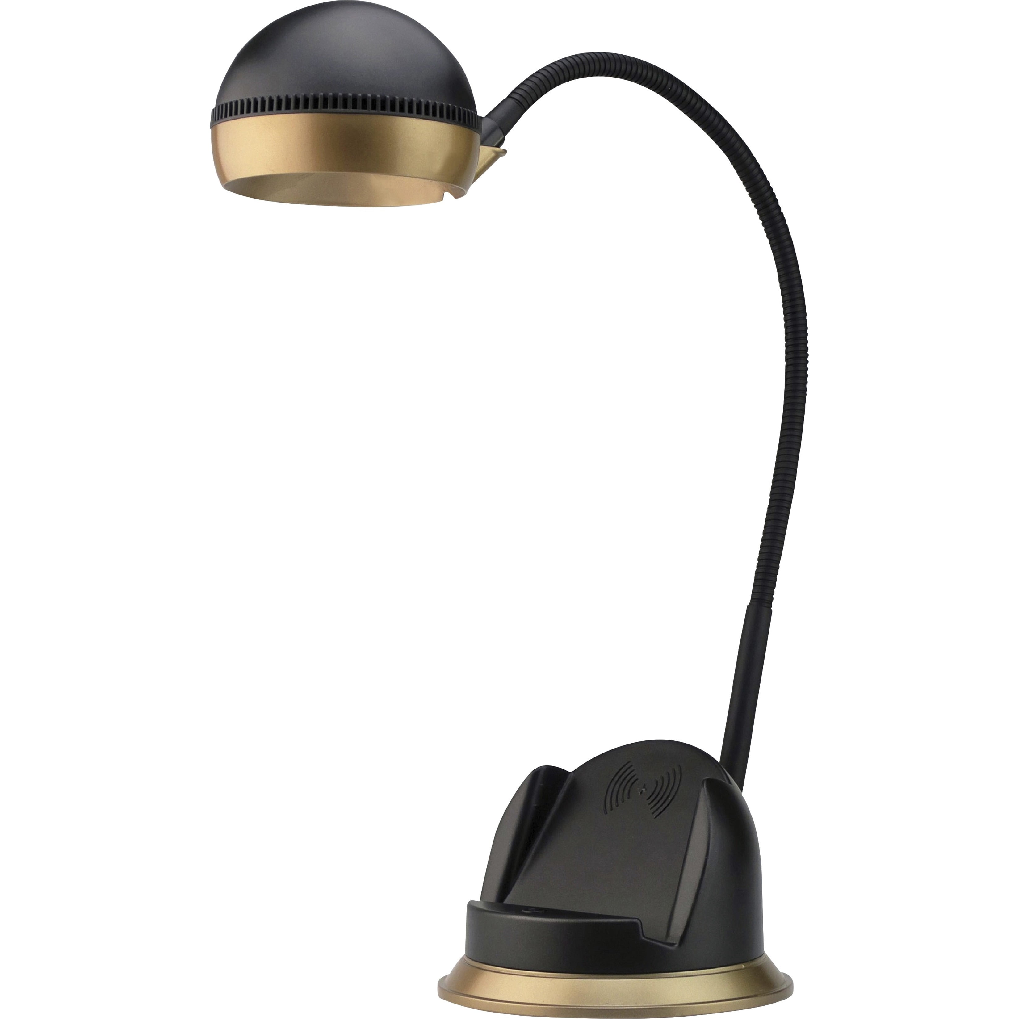 Lorell Charging Base Desk Lamp, Silver, Black