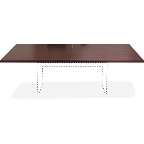 Lorell Chateau Series Mahogany 8' Rectangular Tabletop 94.5" x 47.3" x 1.4" - Reeded Edge - Material: P2 Particleboard - Finish: Mahogany Laminate