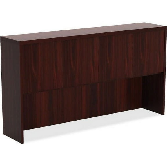 Lorell Chateau Series Mahogany Laminate Desking 70.9" x 14.8" x 36.5"Hutch, 1.5" Top - Drawer(s)4 Door(s) - Reeded Edge - Material: P2 Particleboard - Finish: Mahogany, Laminate