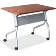 thumbnail image 1 of Lorell Cherry Flip Top Training Table Rectangle Top - Four Leg Base - 4 Legs - 23.60" Table Top Width x 48" Table Top Depth - 29.50" Height x 47.25" Width x 23.63" Depth - Assembly Required - Cherry -, 1 of 9