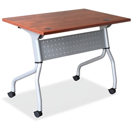 Lorell Cherry Flip Top Training Table Rectangle Top - Four Leg Base - 4 Legs - 23.60" Table Top Width x 48" Table Top Depth - 29.50" Height x 47.25" Width x 23.63" Depth - Assembly Required - Cherry -