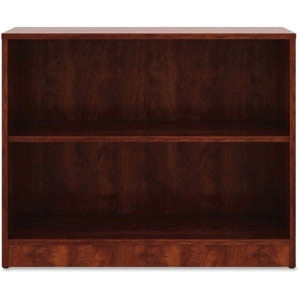 Contemporary Cherry Laminate Adjustable Bookcase with Square Edges