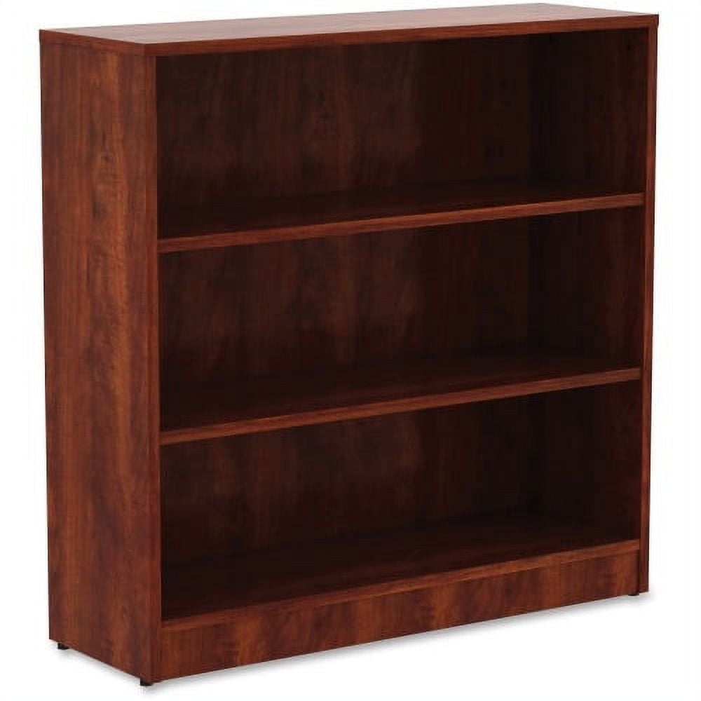 Adjustable Cherry Laminate 3-Shelf Bookcase for Modern Spaces