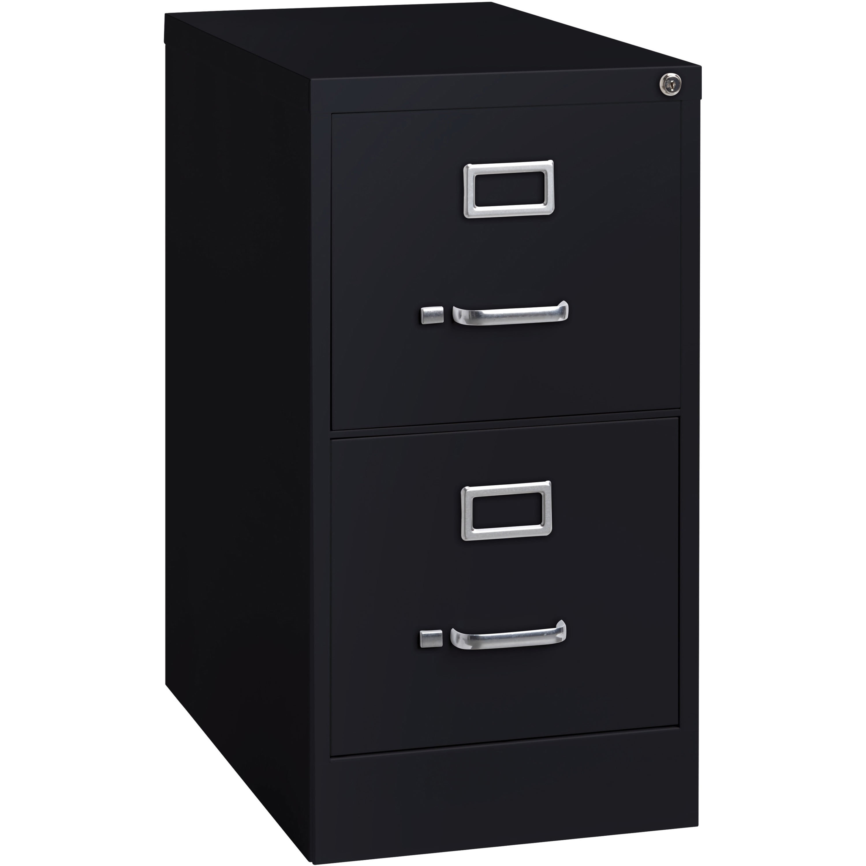 Black 2-Drawer Lockable Vertical Filing Cabinet