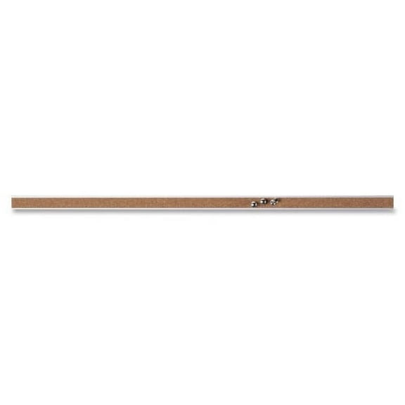 Lorell Cork Strip Bulletin Bar 18" Width - Cork Surface - Self-healing, Fade Resistant, Self-sealing - Anodized Aluminum Frame - 1 Each