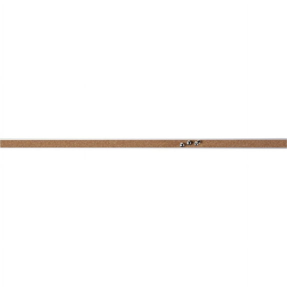 Lorell Cork Strip Bulletin Bar - 18" Width - Cork Surface - Self-healing, Fade Resistant, Self-sealing - Anodized Aluminum Frame - 1 Each