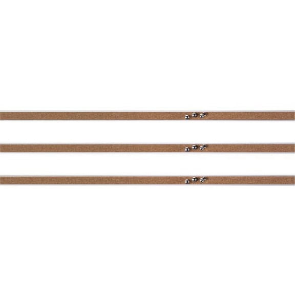 Lorell Cork Strip Bulletin Bar - 18" Width - Cork Surface - Self-healing, Fade Resistant, Self-sealing - Anodized Aluminum Frame - 3 / Bundle | Bundle of 10 Bundles
