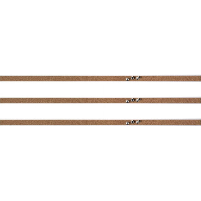 Lorell Cork Strip Bulletin Bar 48" Width Aluminum 3/Bundle