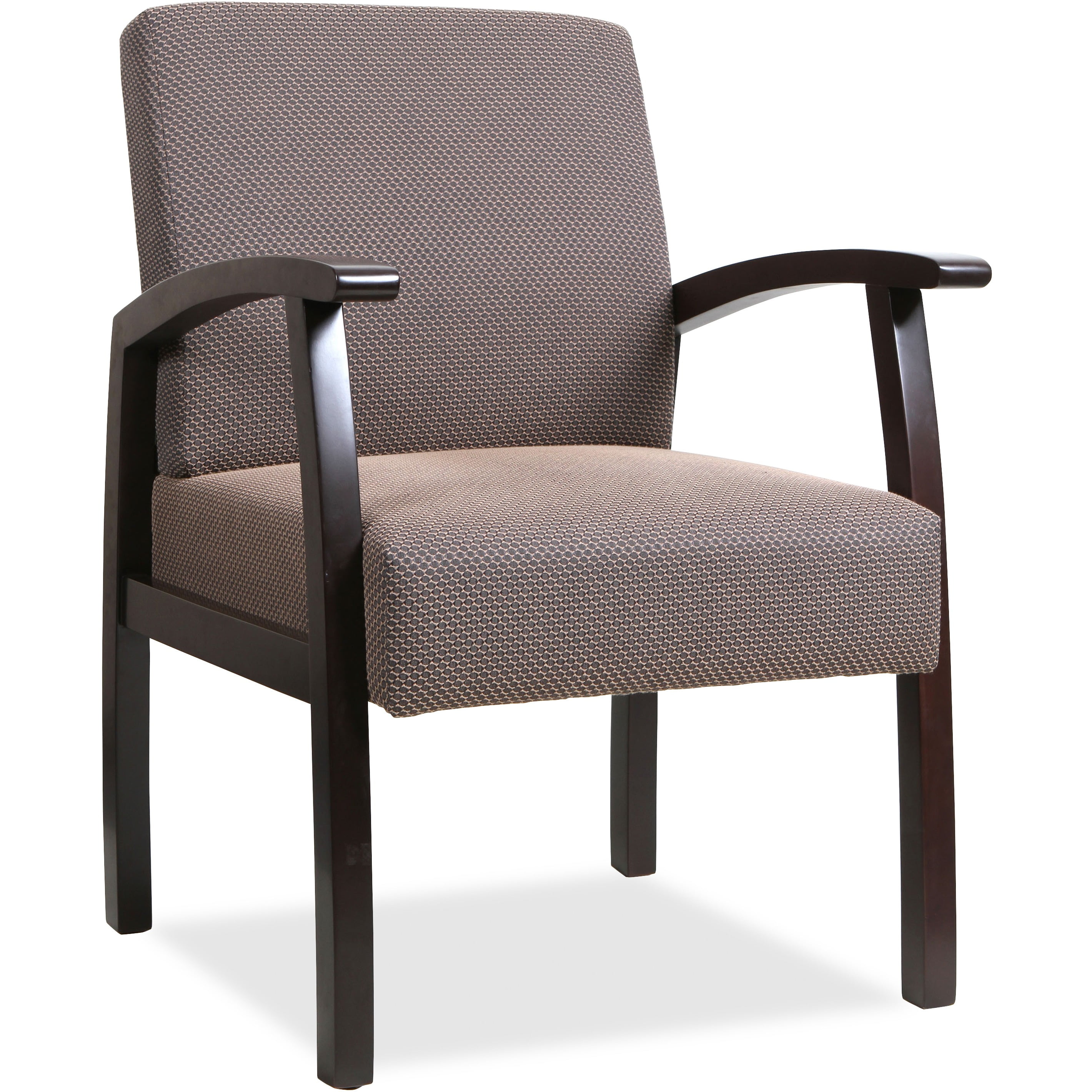Mahogany Espresso Deluxe Guest Chair with Taupe Padded Seat