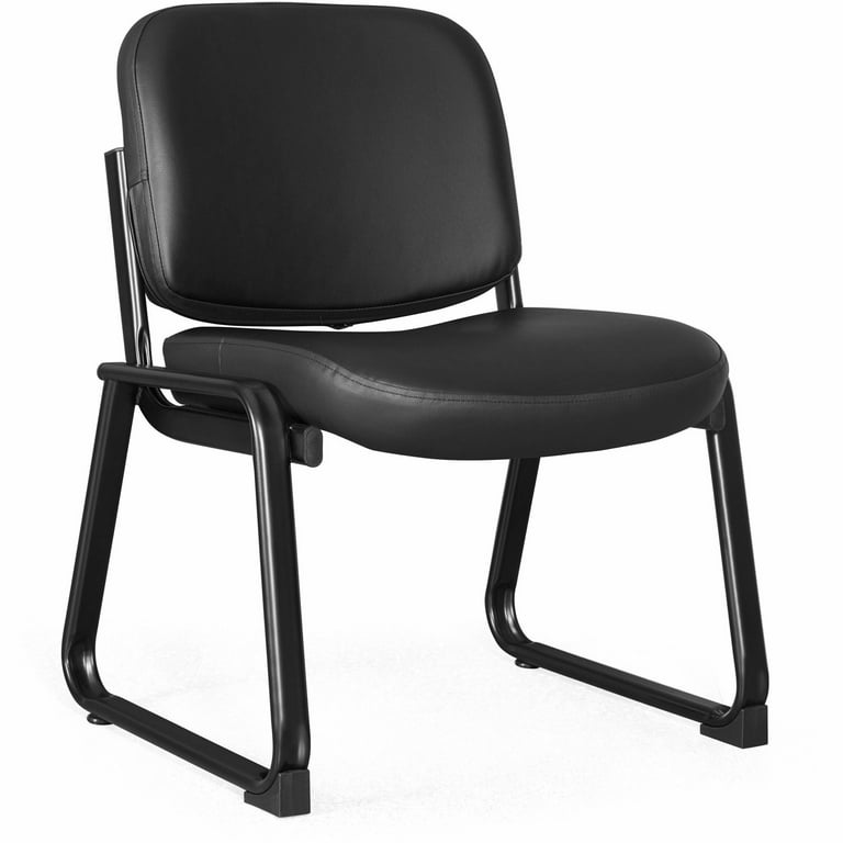 Lorell Deluxe Leather Guest Chair - Plywood, Leather Seat - Plywood, Leather Back - Powder Coated Metal Frame - Sled Base - Black - 1 Each Lorell Deluxe Leather Guest Chair - Plywood, Leather Seat - Plywood, Leather Back - Powder Coated Metal Frame - Sled Base - Black - 1 Each