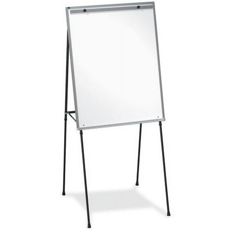Lorell Dry Erase Display Easel, 28" x 34", Adjustable Height 40" to 70", Black
