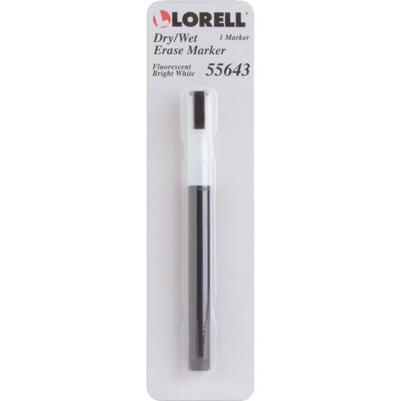 Lorell Dry/Wet Erase Marker - White - 1 Each | Bundle of 2 Each