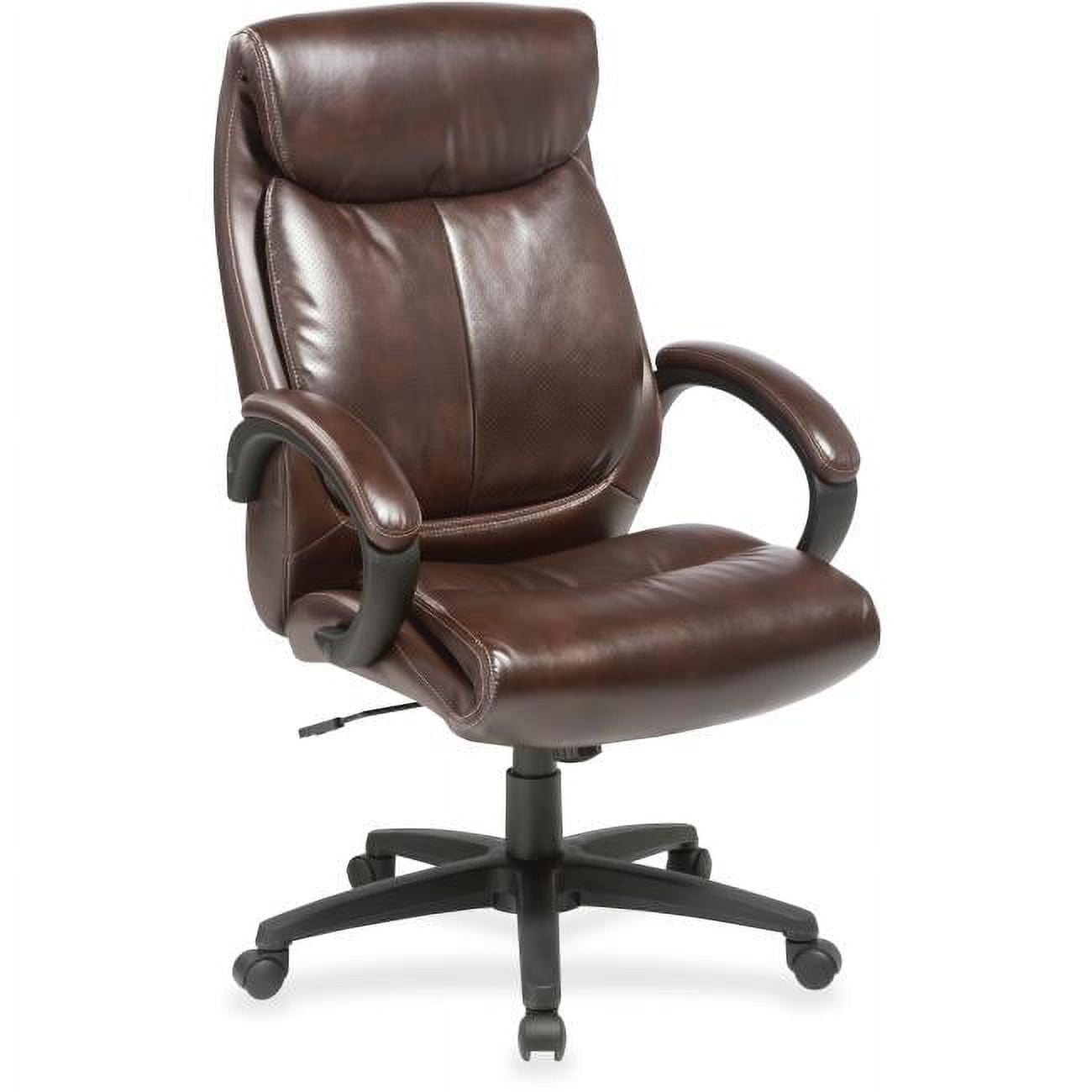 Luxurious Brown Bonded Leather High-Back Swivel Executive Chair