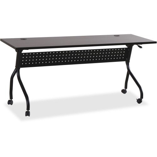 Lorell Espresso/Black Training Table Rectangle Top - Four Leg Base - 4 Legs - 72" Table Top Width x 23.50" Table Top Depth - 29.50" Height x 70.88" Width x 23.63" Depth - Assembly Required - Espresso,