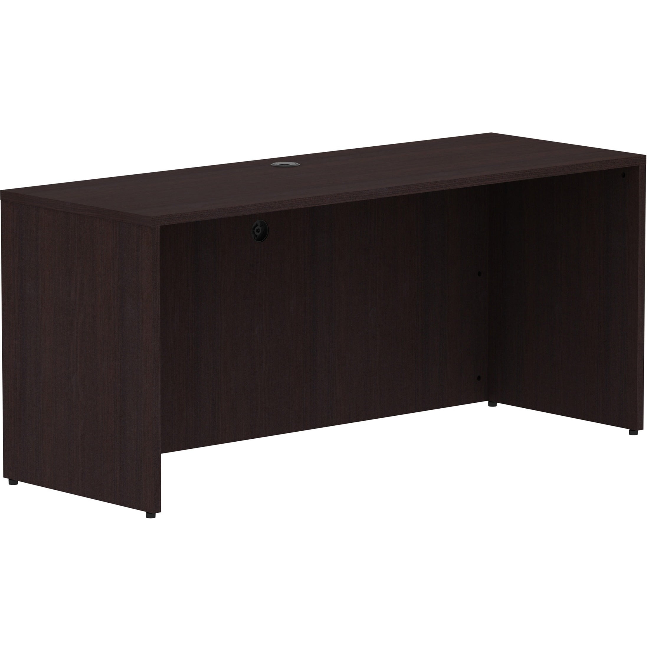 Essentials Espresso Laminate 66'' Desk with Drawer and Filing Cabinet