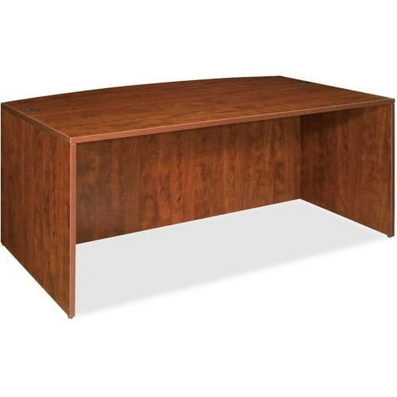 Lorell Essentials Bowfront Desk Shell 70.9" x 41.4" x 29.5" - Finish: Cherry, Laminate