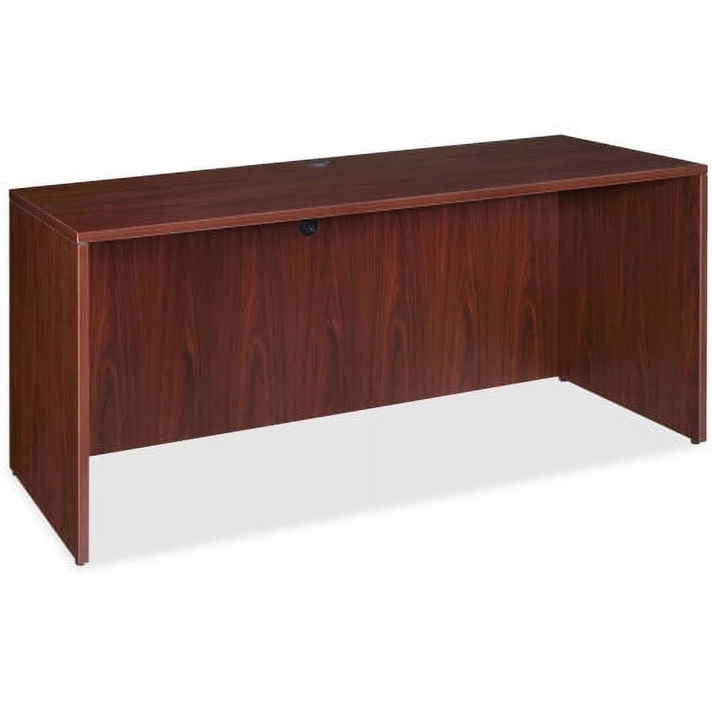Lorell Essentials Mahogany 68.5" Credenza with Drawer and Filing Cabinet
