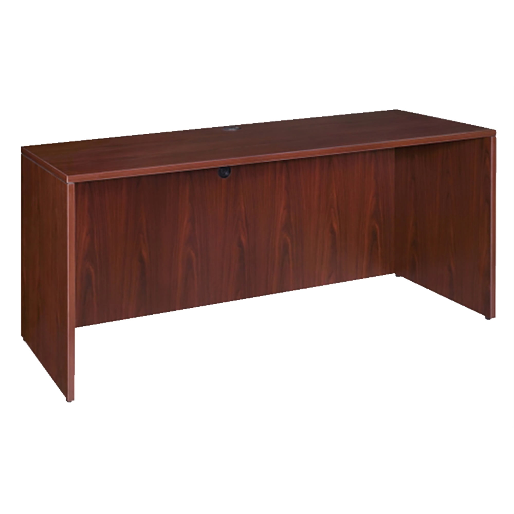 Mahogany Laminate Office Desk with Drawer and Filing Cabinet