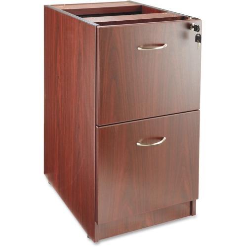 Lorell Essentials Hanging Fixed Pedestal, 2 Drawer 15.5" x 21.9" x 28.3" , Material: Polyvinyl Chloride (PVC) Edge, Metal Pull, Finish: Laminate, Mahogany, Silver Pull - image 1 of 7