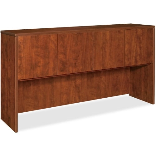 Lorell Essentials Hutch with Doors 66.1" x 14.8" x 36" - Finish: Cherry, Laminate