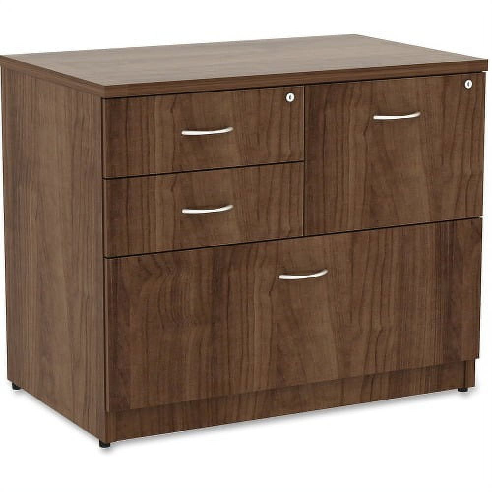 Walnut 4-Drawer Lockable Lateral File Cabinet