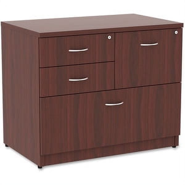 Mahogany 4-Drawer Lockable Lateral File Cabinet